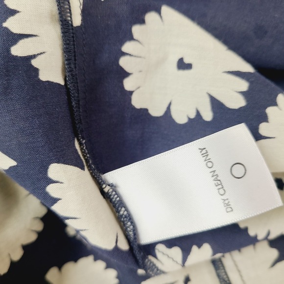 Apiece Apart NY Floral Wrap Midi Dress Navy White Cotton Silk 4 Modern Boho Work - Picture 9 of 11